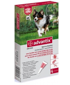 Advantix Antiparasitario para uso cutáneo que contiene imidacloprid y permetrina. Actúa como insecticida.  comprar advantix online, buy advantix online