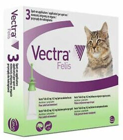VECTRA FELIS 3 Pipetas | Antiparasitario externo para el tratamiento y la infestación por pulgas